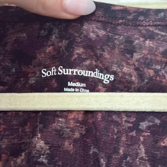 Soft Surroundings Burgundy Long Sleeve Maxi Dress - Picture 6 of 7